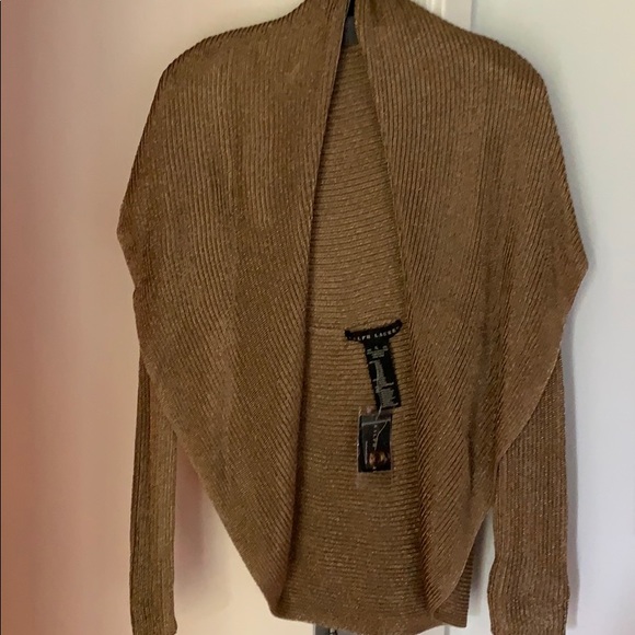 Ralph Lauren Metallic Long-Sleeve Bolero Sweater - Picture 1 of 6